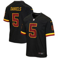 Jayden Daniels Washington Commanders Nike Youth Hail Raiser Alternate Game Jersey - Black