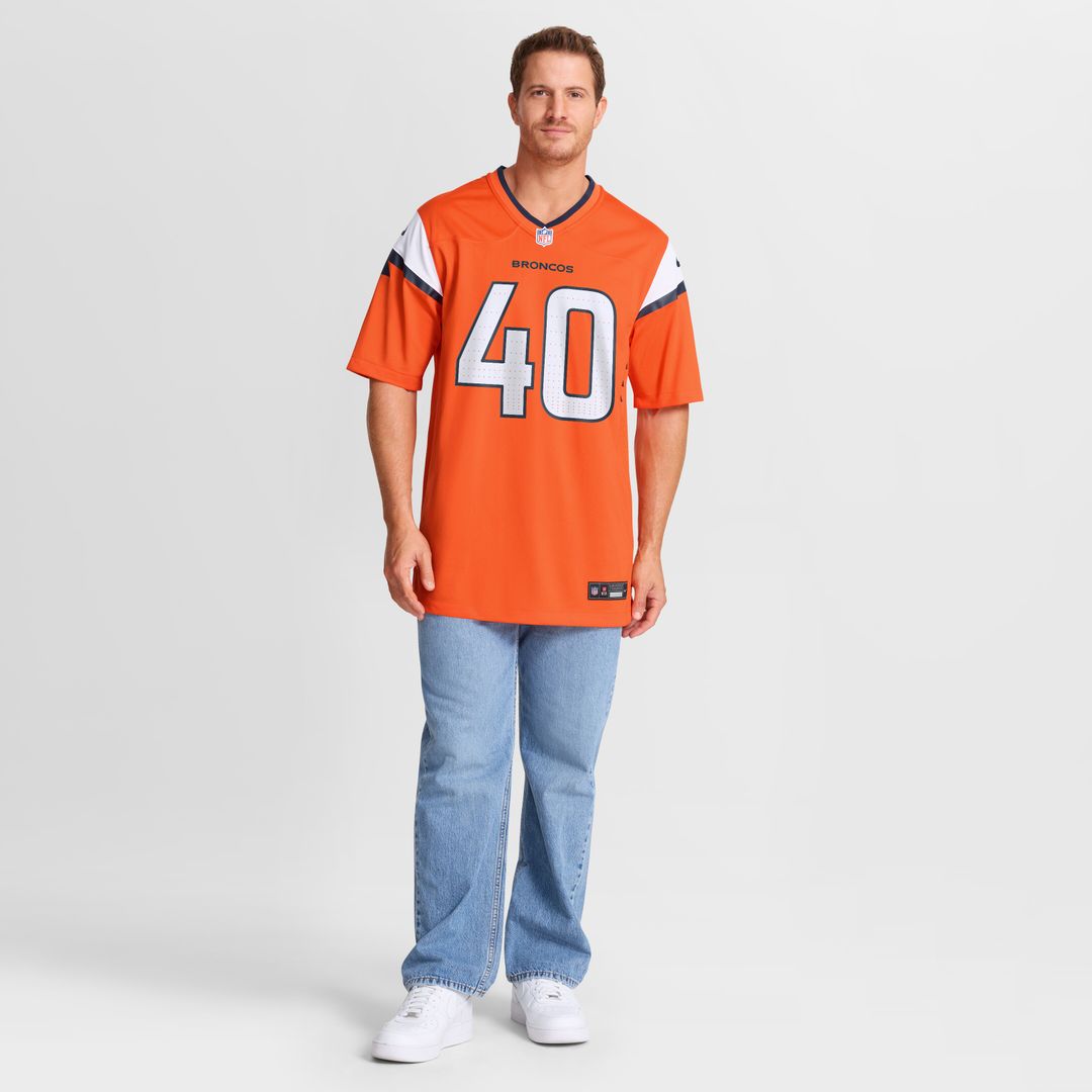 Justin Strnad Denver Broncos Nike Team Game Jersey -  Orange