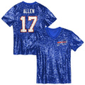 Josh Allen Buffalo Bills Girls Youth Sequin V-Neck Fashion Jersey - Royal