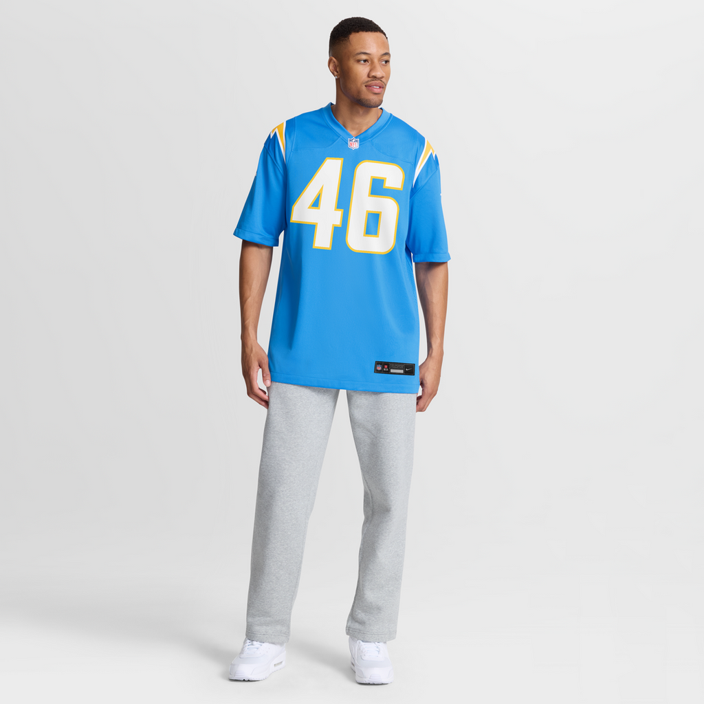 Nikko Reed Los Angeles Chargers Nike Team Game Jersey -  Powder Blue