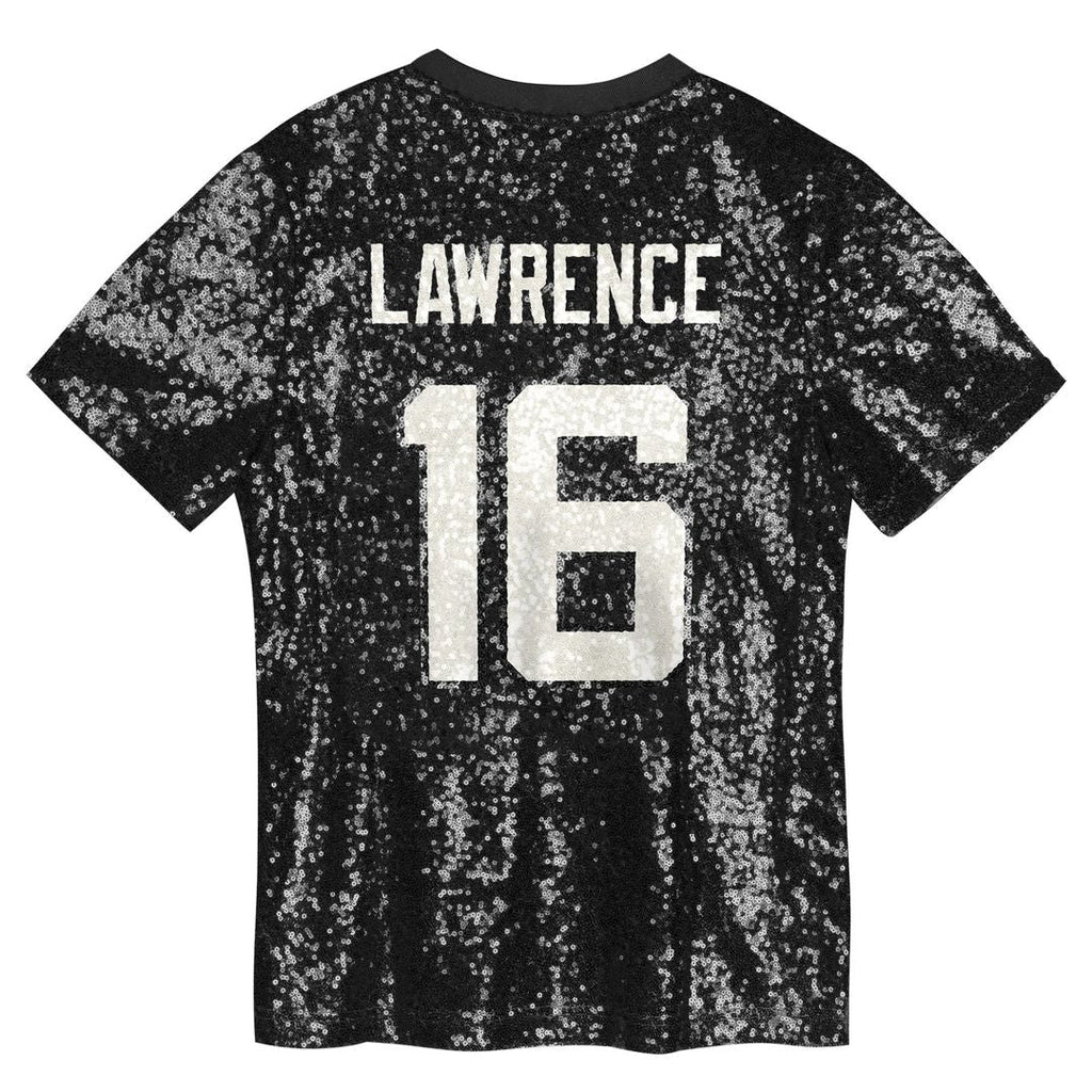 Trevor Lawrence Jacksonville Jaguars Girls Youth Sequin V-Neck Fashion Jersey - Black
